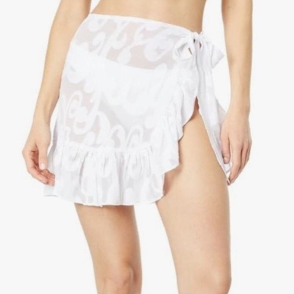 Lilly Pulitzer Chrystal Sarong Cover-Up Resort White Poly Crepe Swirl Clip